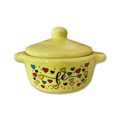 PANELINHA DE PORCELANA AMARELA FÉ (1 UNIDADE)