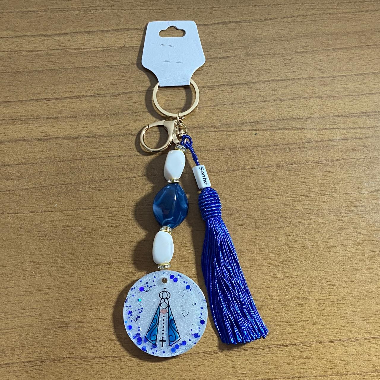CHAVEIRO DE PEDRARIAS NOSSA SENHORA APARECIDA EM RESINA (1 UNIDADE)