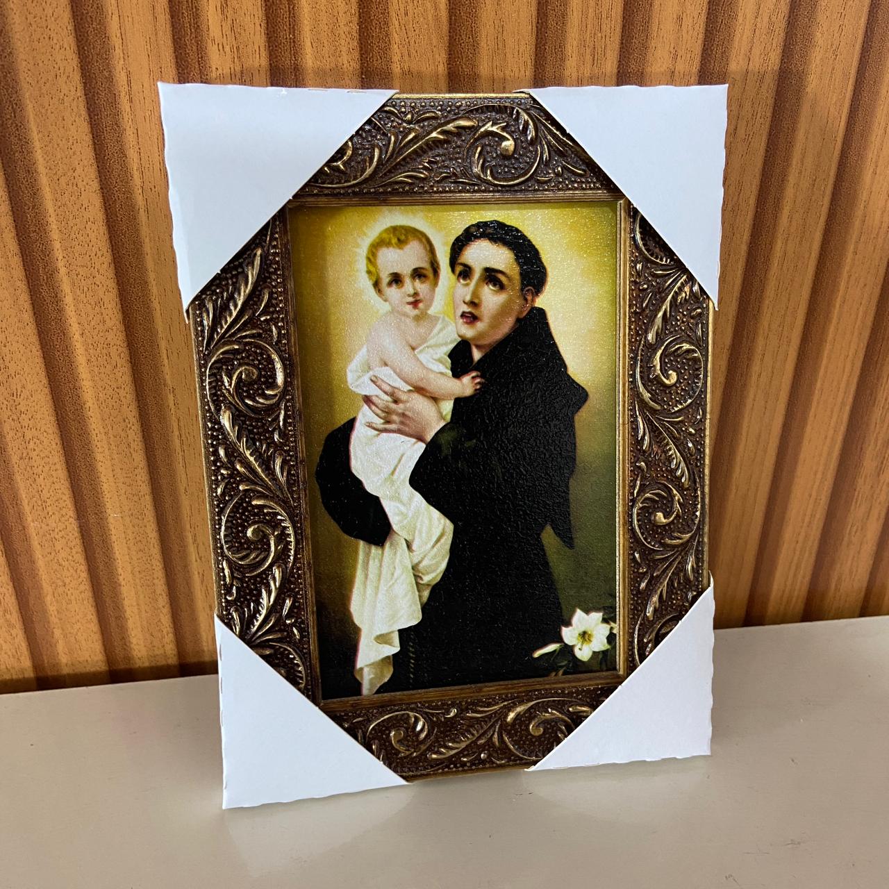 QUADRO COM MOLDURA RESINADO SANTO ANTÔNIO 20,5X15,5 (1 UNIDADE)