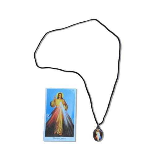 CORDÃO COM MEDALHA RESINADA JESUS MISERICORDIOSO (1 UNIDADES)