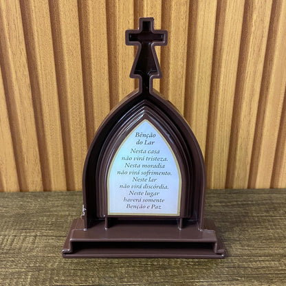 CAPELA ACRÍLICA G SÃO JORGE MARROM 18X12CM (1 UNIDADE)