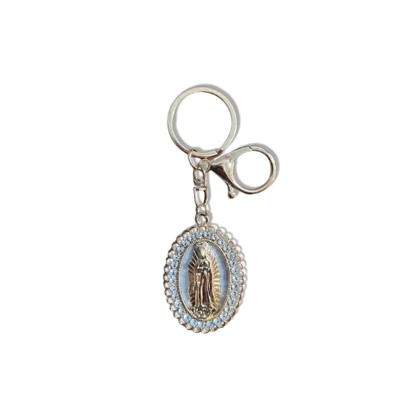 CHAVEIRO LUXO NOSSA SENHORA DE GUADALUPE MADREPÉROLA COM STRASS (6 UNIDADES)
