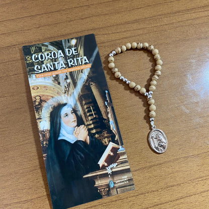 COROA DE SANTA RITA MEDALHA PRATEADA 6MM (1 UNIDADE)