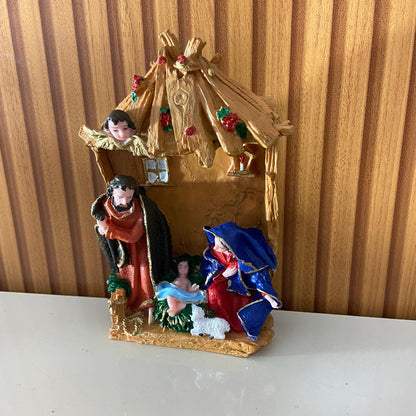 IMAGEM DE RESINA NACIONAL PRESÉPIO ÚNICO CABANA 19CM (1 UNIDADE)