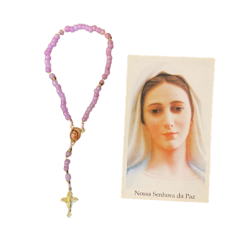 TERÇO MIÇANGA RAINHA DA PAZ 4MM   (1UNIDADE)