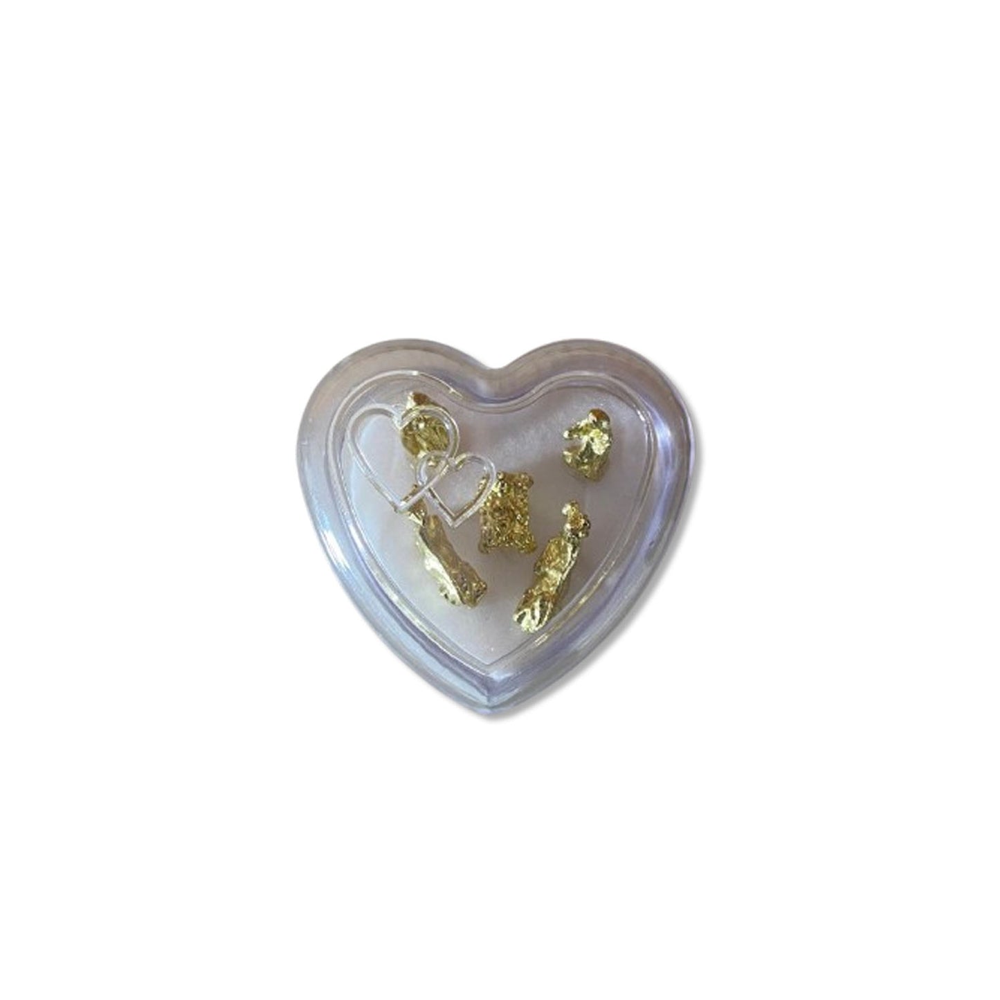 MINI PRESÉPIO ACRÍLICO CORAÇÃO DOURADO 03CM (1 UNIDADE)