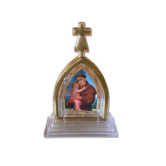 CAPELA ACRÍLICA G SANTO ANTÔNIO TRANSPARENTE 18X12CM (1 UNIDADE)