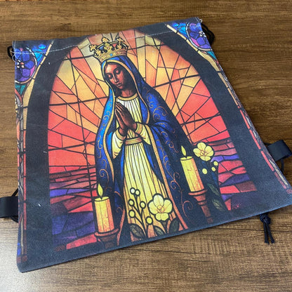 MOCHILA SACO NOSSA SENHORA APARECIDA 39,5x35,5CM  - MOD4 (1 UNIDADE)