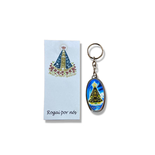 CHAVEIRO METAL OVAL RESINADO NOSSA SENHORA APARECIDA (6 UNIDADES)