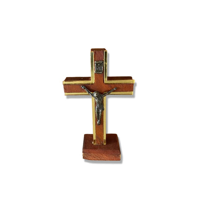 CRUCIFIXO MADEIRA DE MESA COM ACRÍLICO 10CM (1 UNIDADE)