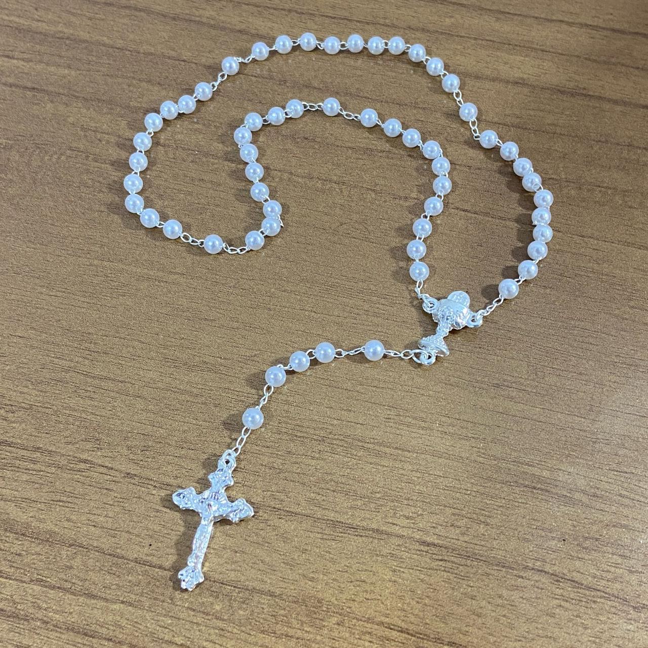 TERÇO PÉROLA COM CÁLICE 4MM (12 UNIDADES)