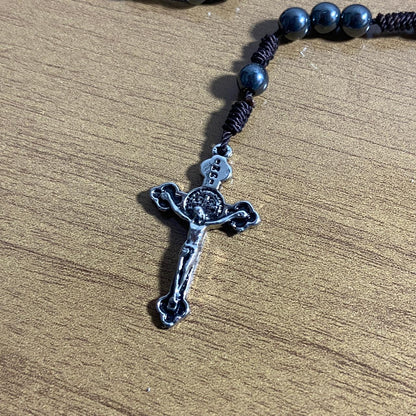 TERÇO DE HEMATITA NOSSA SENHORA DA IMACULADA CONCEIÇÃO 6MM (3 UNIDADES)