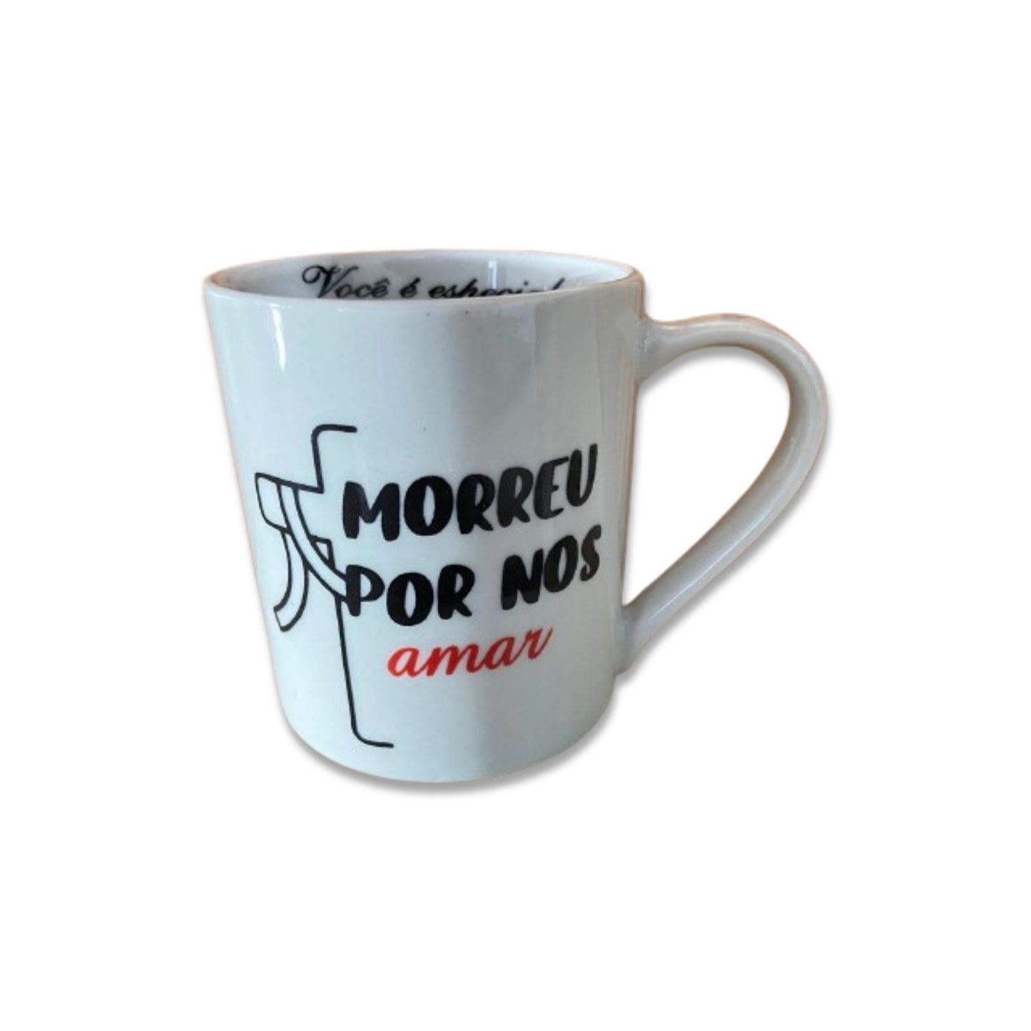 CANECA DE PORCELANA MORREU POR NOS AMAR (1 UNIDADE)