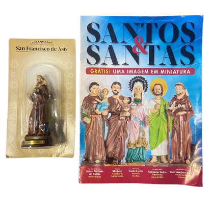 IMAGEM DE RESINA IMPORTADA SÃO FRANCISCO 11,5CM + REVISTA  (1 UNIDADE)