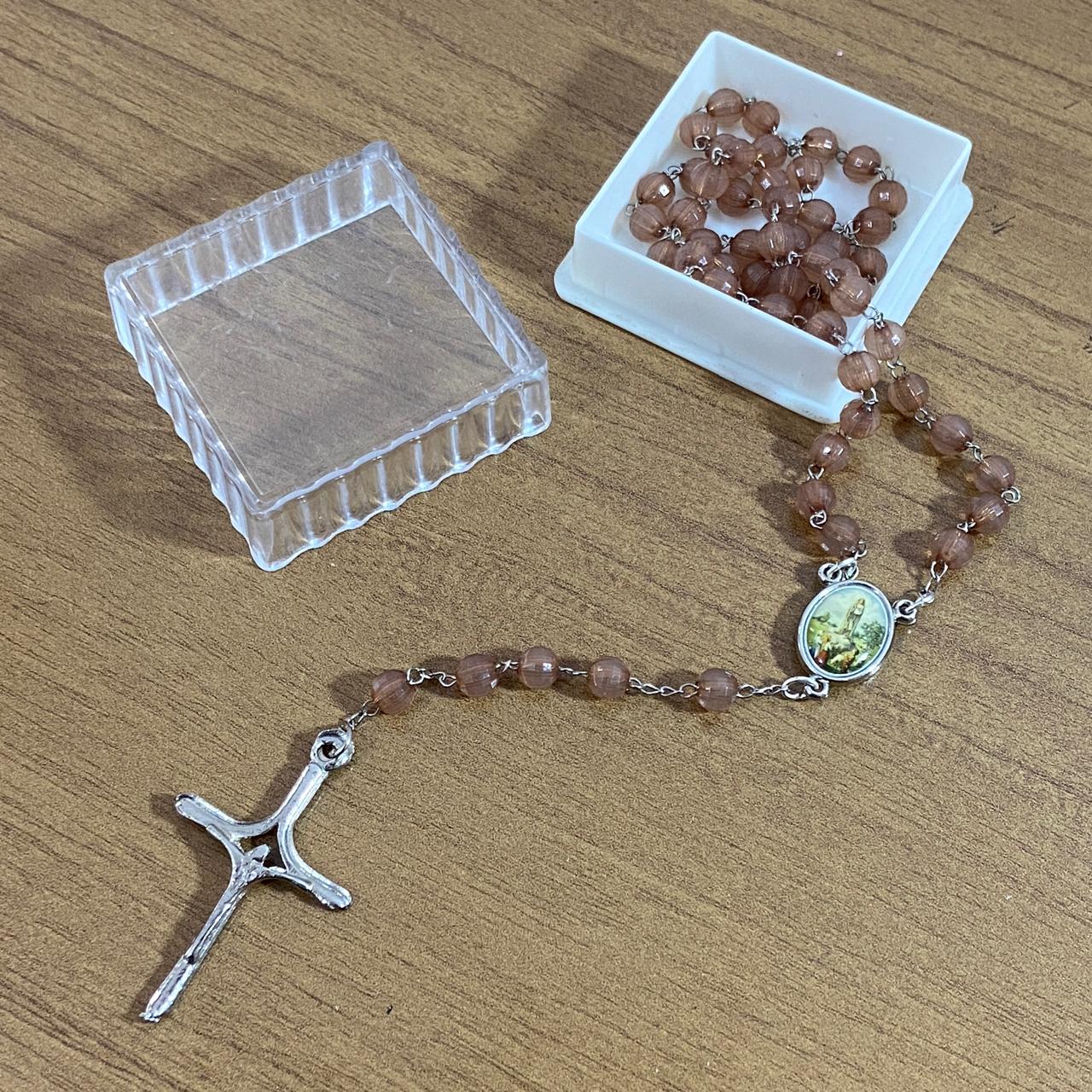 TERÇO CRISTAL NOSSA SENHORA DE FÁTIMA 06CM (1 UNIDADE)