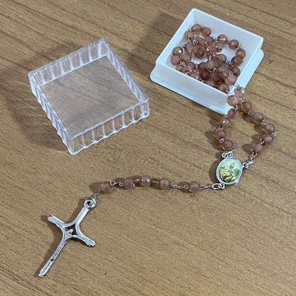 TERÇO CRISTAL NOSSA SENHORA DE FÁTIMA 06CM (1 UNIDADE)