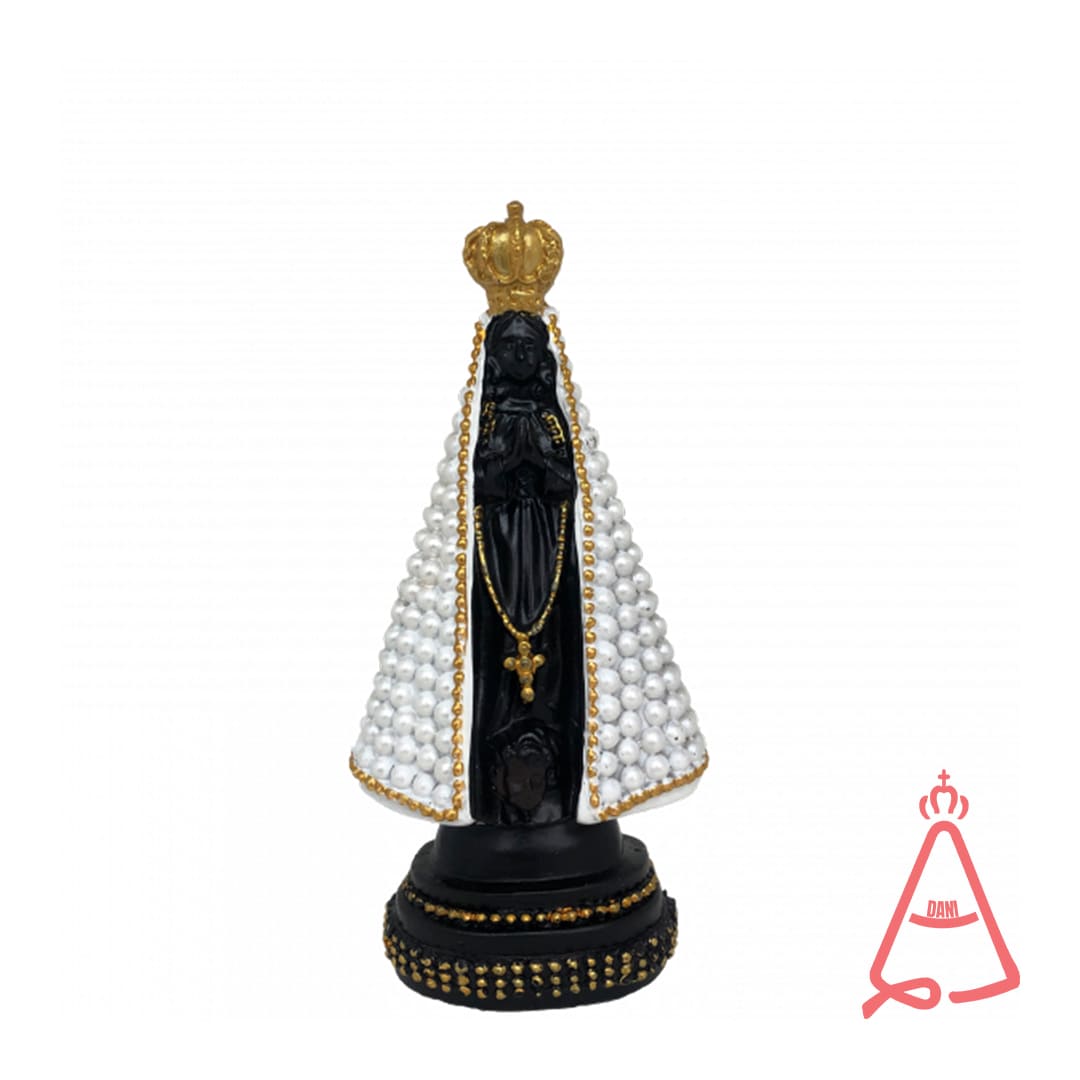 IMAGEM DE RESINA IMPORTADA NOSSA SENHORA APARECIDA PÉROLA BRANCA 18CM (1 UNIDADE)