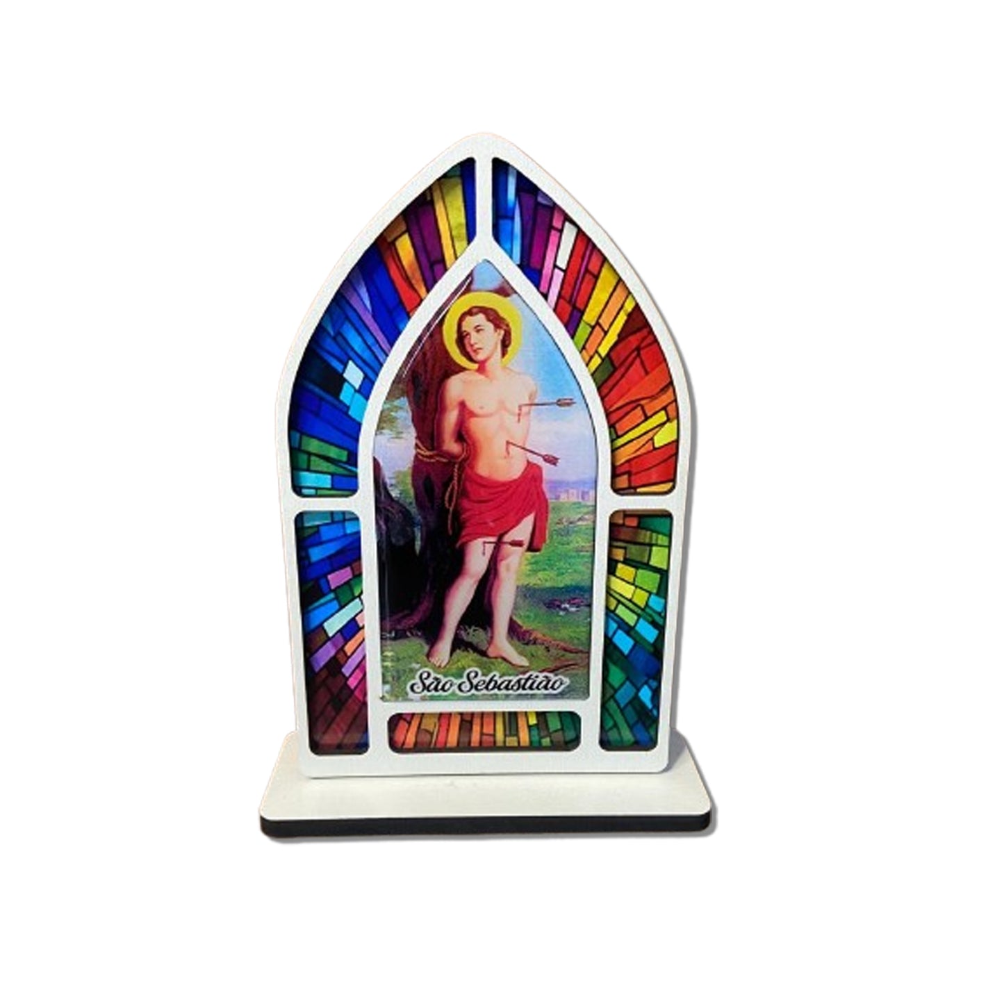 CAPELA MDF VITRAL SÃO SEBASTIÃO 18CM (1 UNIDADE)