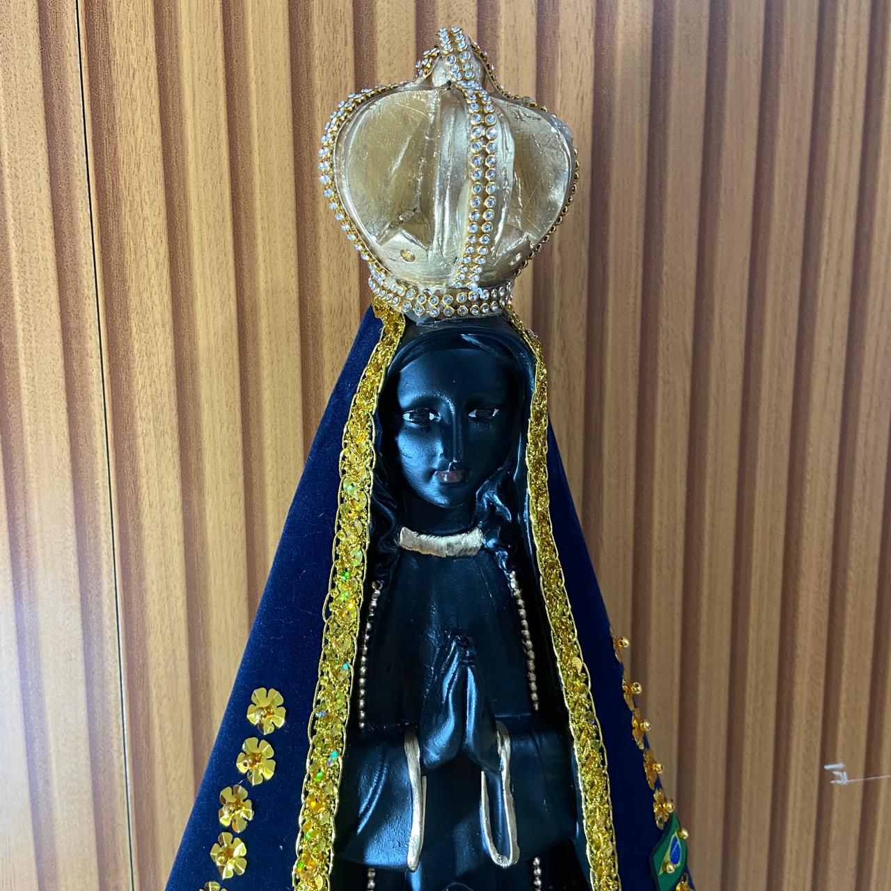 IMAGEM DE GESSO NOSSA SENHORA APARECIDA COM MANTO  51CM  (1 UNIDADE)