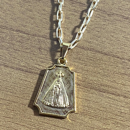 CORRENTE DOURADA NOSSA SENHORA APARECIDA MOD3 ( 1 UNIDADE)