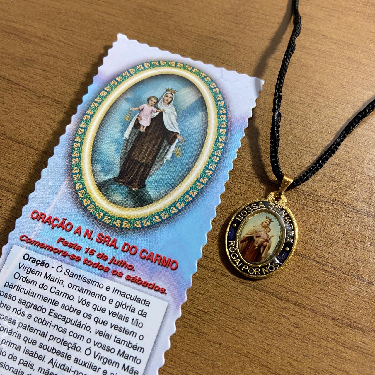 CORDÃO COM MEDALHA DOURADA NOSSA SENHORA DO CARMO MOD2 (1 UNIDADES)