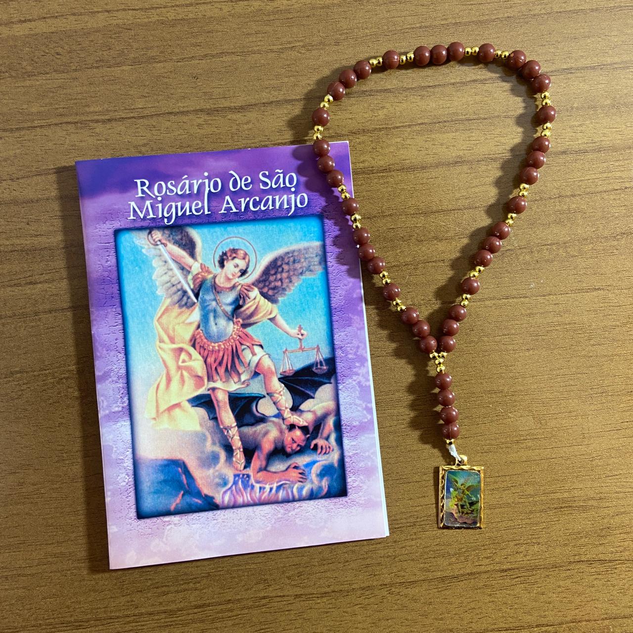 ROSÁRIO DE PÉROLA SÃO MIGUEL ARCANJO MARROM (1 UNIDADE)