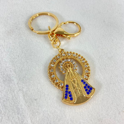 CHAVEIRO LUXO NOSSA SENHORA APARECIDA COM STRASS MOD2 (6 UNIDADES)