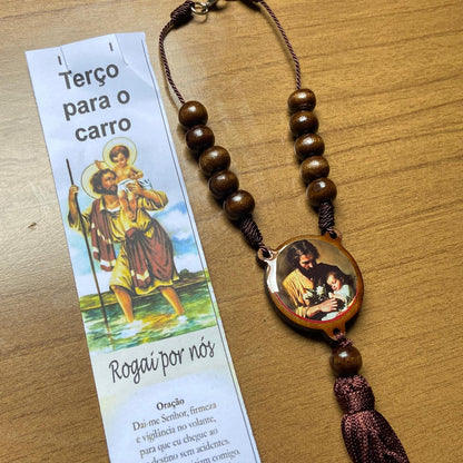 DEZENA PARA CARRO MADEIRA SÃO JOSÉ 10 MM (3 UNIDADES)