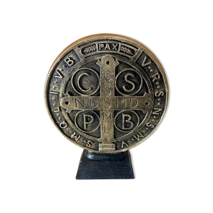 IMAGEM DE RESINA NACIONAL MEDALHA SÃO BENTO OURO VELHO 18CM (1 UNIDADE)