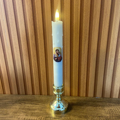 VELA ELETRÔNICA PALITO COM PEDESTAL SÃO JOSÉ 25CM (1 UNIDADE)