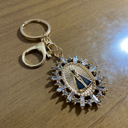 CHAVEIRO LUXO NOSSA SENHORA APARECIDA COM STRASS MOD4 (6 UNIDADES)