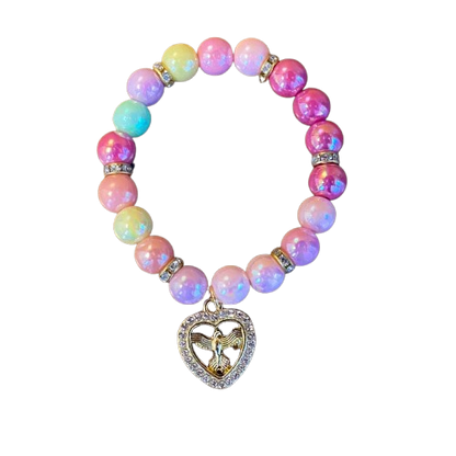 PULSEIRA PÉROLA INFANTIL COM PINGENTE DIVINO ESPÍRITO SANTO  (03 UNIDADES)
