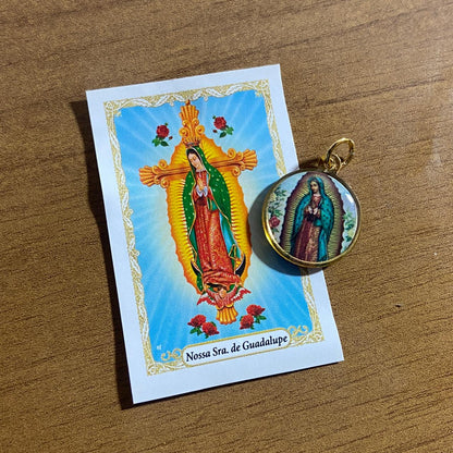 MEDALHA DUPLA FACE NOSSA SENHORA DE GUADALUPE (12 UNIDADES)