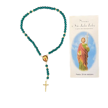 TERÇO PÉROLA VERDE SÃO JUDAS TADEU 6MM (1 UNIDADE)