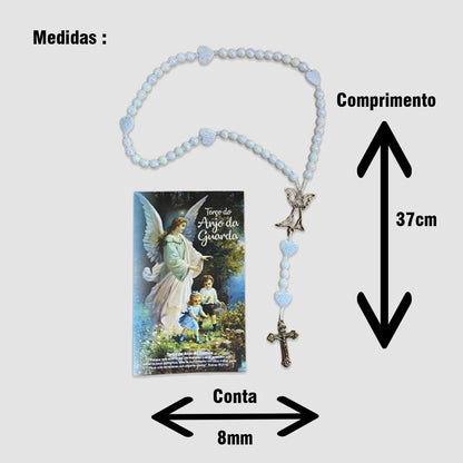 TERÇO PÉROLA ANJO DA GUARDA 08MM (1 UNIDADE)