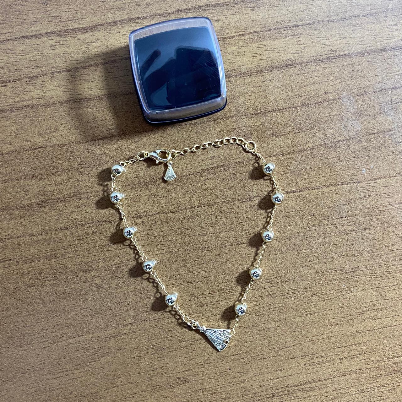 PULSEIRA DOURADA NOSSA SENHORA APARECIDA MOD2 (6 UNIDADES)