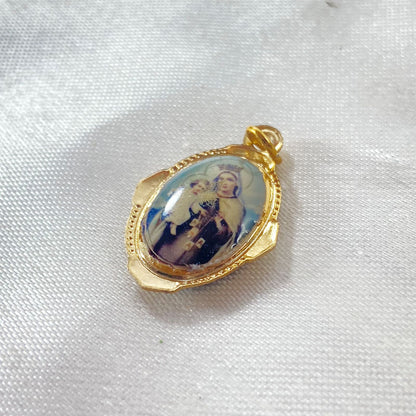 MEDALHA ALUMÍNIO NOSSA SENHORA DO CARMO E SAGRADO CORAÇÃO DE JESUS (36 UNIDADES)