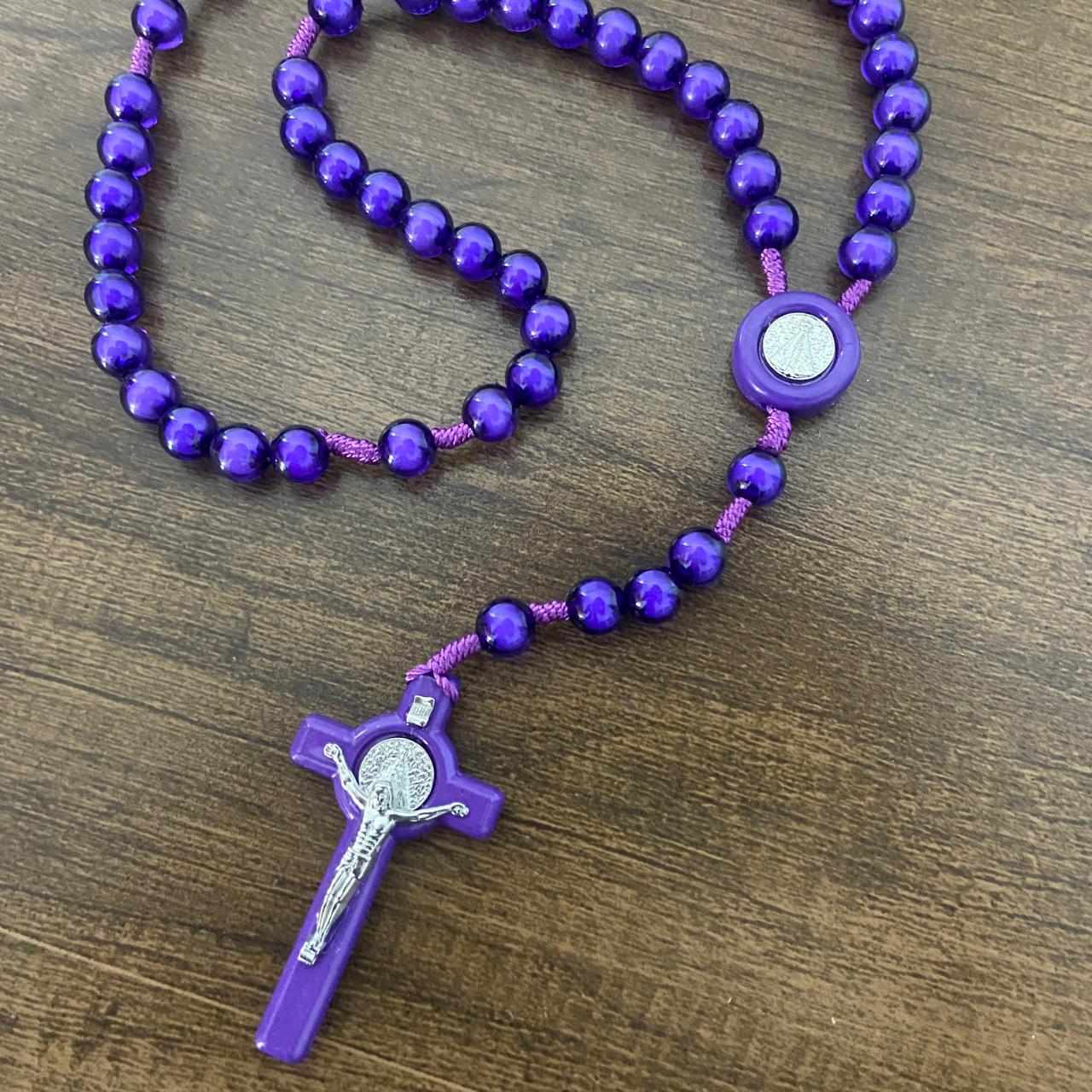 TERÇO NOSSA SENHORA APARECIDA  ROXO 10MM (6 UNIDADES)