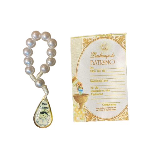 DEZENA DE DEDO PEROLA GOTA LEMBRANÇA BATISMO BRANCA 6MM (1 UNIDADES)