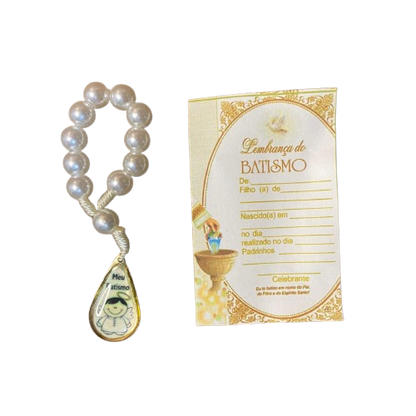 DEZENA DE DEDO PEROLA GOTA LEMBRANÇA BATISMO BRANCA 6MM (1 UNIDADES)