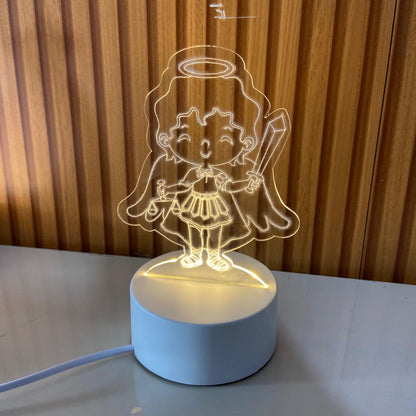 ABAJUR COM LED SÃO MIGUEL ARCANJO 18,5CM (1 UNIDADE)