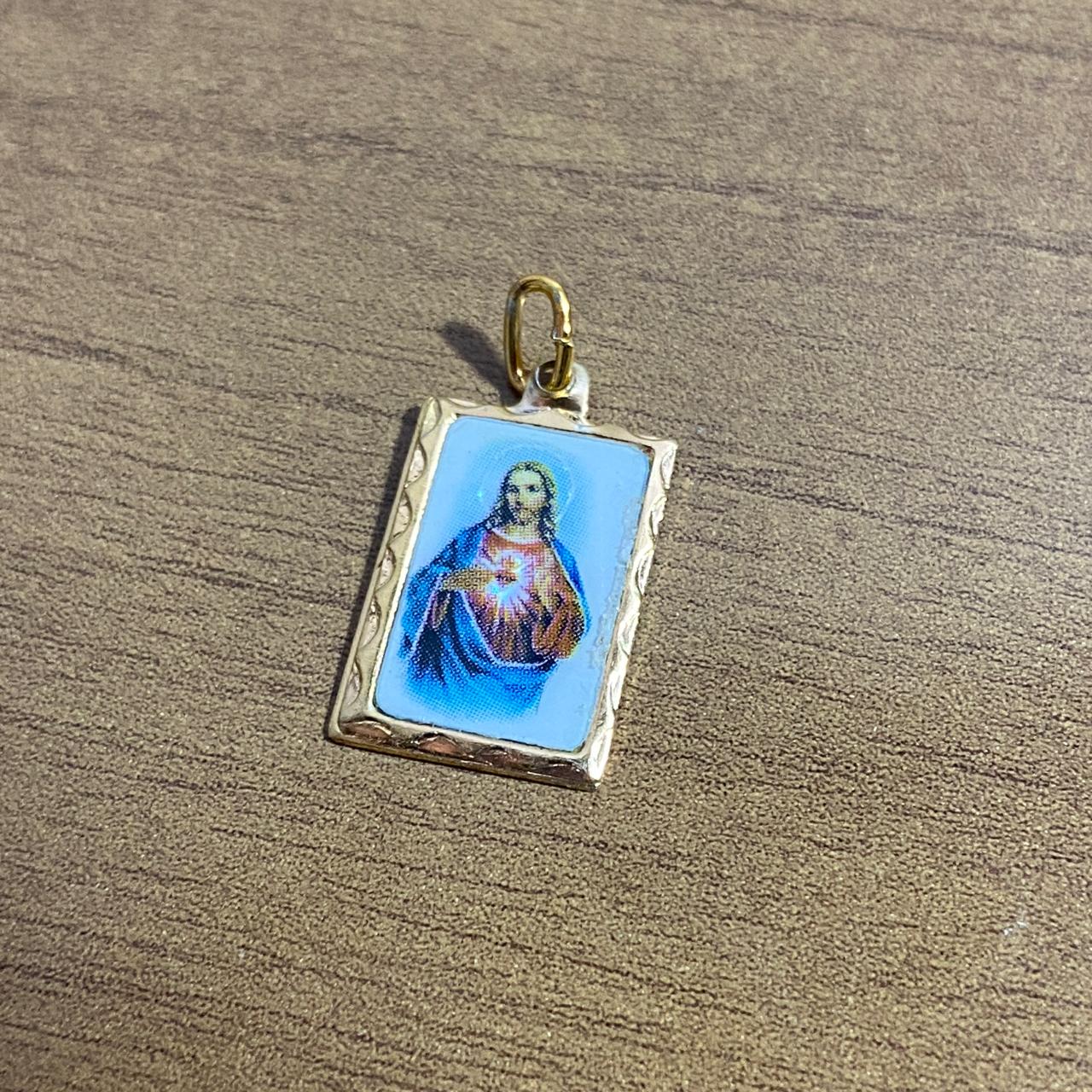 MEDALHA ALUMINIO QUADRADA SAGRADO CORAÇÃO DE JESUS (36 UNIDADES)