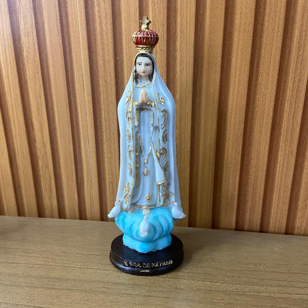 IMAGEM DE RESINA NACIONAL NOSSA SENHORA DE FÁTIMA 20CM (1 UNIDADE)