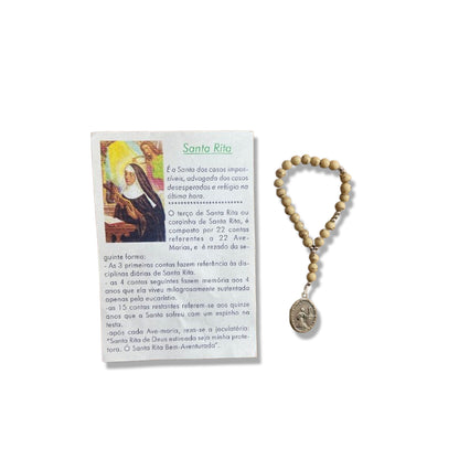 COROA DE SANTA RITA COM MEDALHA ITALIANA  6MM (3 UNIDADES)