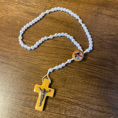 TERÇO PÉROLA MIRIM SÃO MIGUEL ARCANJO 06MM (12 UNIDADES)