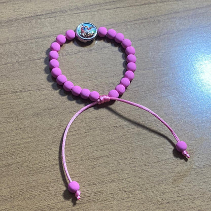 PULSEIRA EMBORRACHADA SÃO MIGUEL ARCANJO ROSA REGULÁVEL (6 UNIDADES)