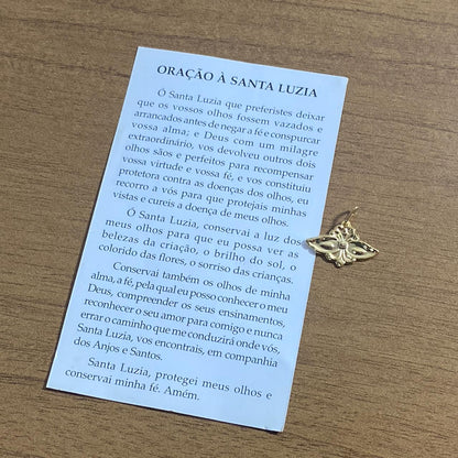 PINGENTE DOURADO OLHOS DE SANTA LUZIA  (1 UNIDADE)
