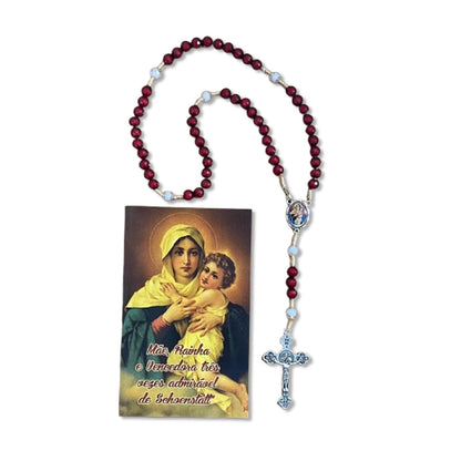 TERÇO ACRÍLICO MARROM COM FECHO MÃE RAINHA 08MM (1 UNIDADE)
