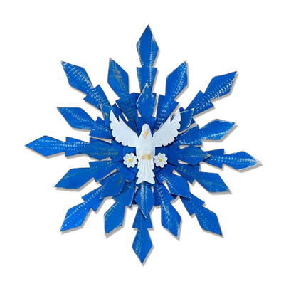 MANDALA MADEIRA DUPLO AZUL DIVINO ESPIRITO SANTO  92X92CM (1 UNIDADE)