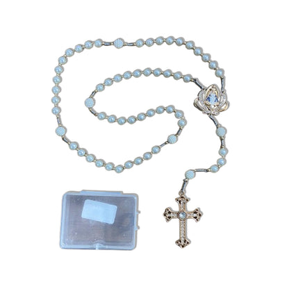 TERÇO DE NOIVA DOURADO PÉROLA NOSSA SENHORA APARECIDA 08MM MOD2 (1 UNIDADE)